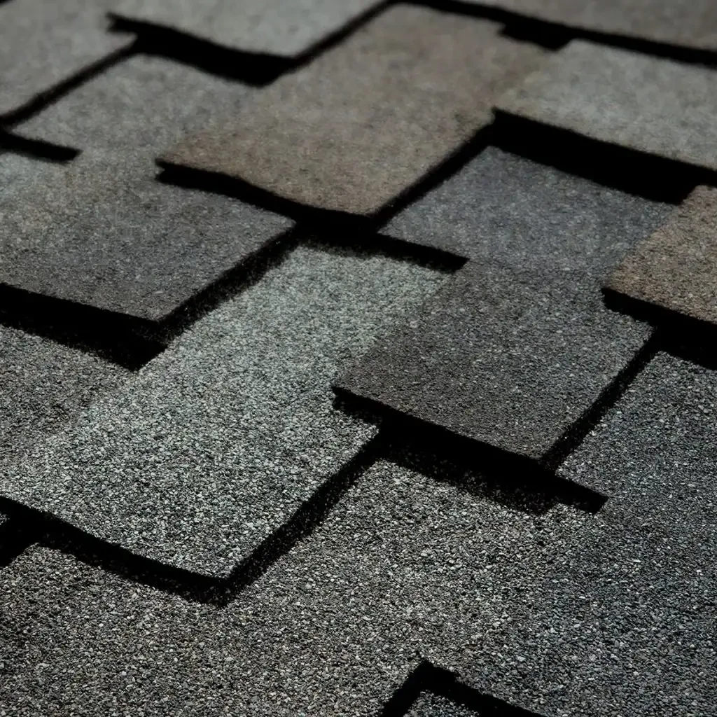 Roofing shingles close-up for durable roof repair and replacement.