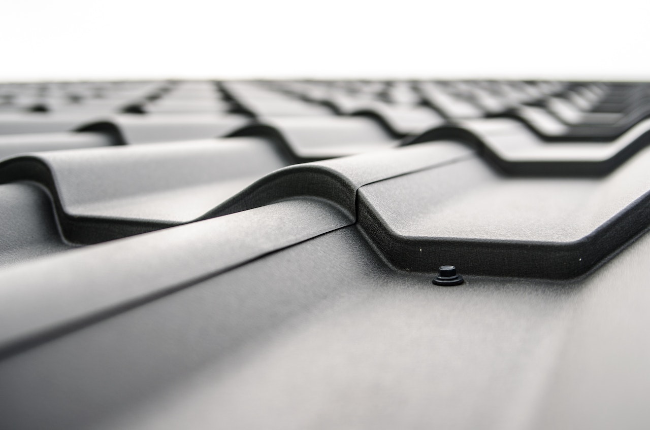 close photograph of metal roof